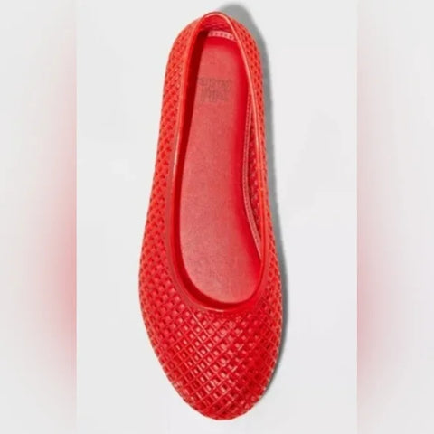Wild Fable Women's Red Isabella Jelly Ballet Flats | Wild Fable In Lebanon