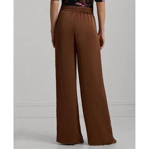Lauren Ralph Lauren Women's Brown Lightweight Satin Pants|Lauren Ralph Lauren In Lebanon