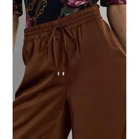 Lauren Ralph Lauren Women's Brown Lightweight Satin Pants|Lauren Ralph Lauren In Lebanon