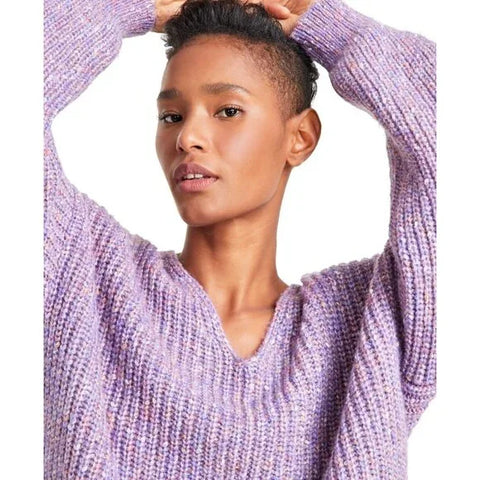 Hugo Boss Women's Purple Facacia V-Neck Dropped-Shoulder Sweater  | Hugo Boss in Lebanon