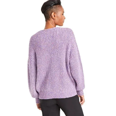 Hugo Boss Women's Purple Facacia V-Neck Dropped-Shoulder Sweater  | Hugo Boss in Lebanon