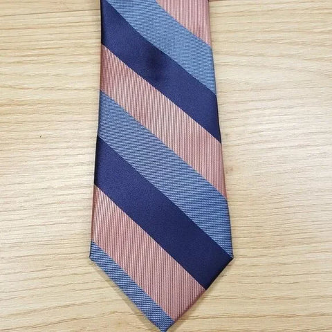 Bar III Men's Blue & Coral Diagonal Stripe Modern Slim Classic Tie | Bar III In Lebanon