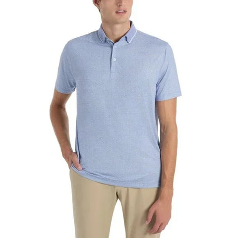 Hickey Freeman Men’s Blue Printed Polo Neck T-Shirt | Hickey Freeman In Lebanon