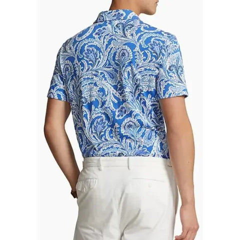 Polo Ralph Lauren Men's Blue Shorewood Paisley Print Short Sleeve Polo T-Shirt | Polo Ralph Lauren  in Lebanon