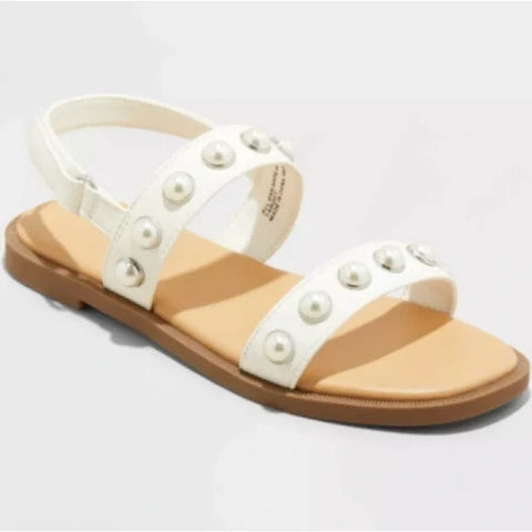 Cat & Jack Girl's White Eve Pearl Sandals|Cat & Jack In Lebanon