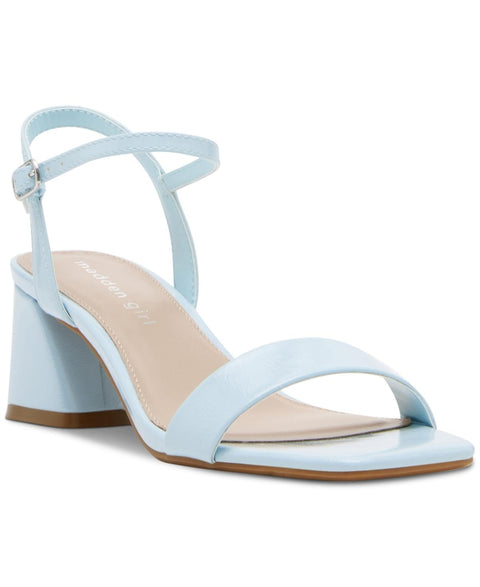 Madden Girl Women's Ice Blue Patent Birdie Two-Piece Block-Heel Sandals | Madden Girl In Lebanon