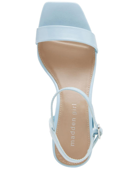 Madden Girl Women's Ice Blue Patent Birdie Two-Piece Block-Heel Sandals | Madden Girl In Lebanon