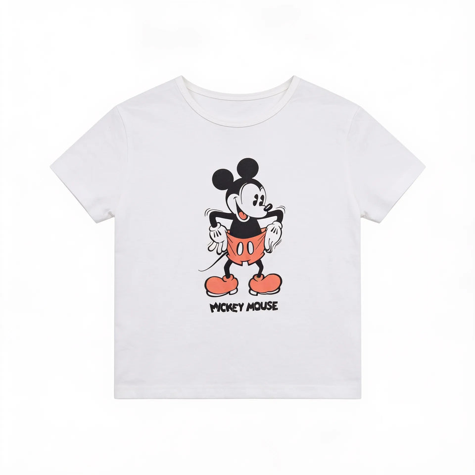 Bershka Boy's White Mickey Mouse Printed T-Shirt | Bershka In Lebanon