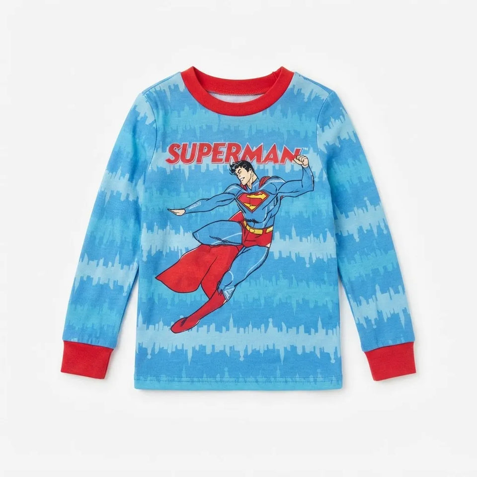 DC Comics Boy Blue Superman Skyline Graphic Pajama Blouse | DC Comics in Lebanon