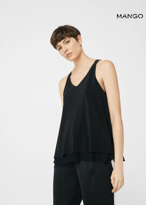 Mango Women's Black Sleeveless Blouse| Mango in Lebanon
