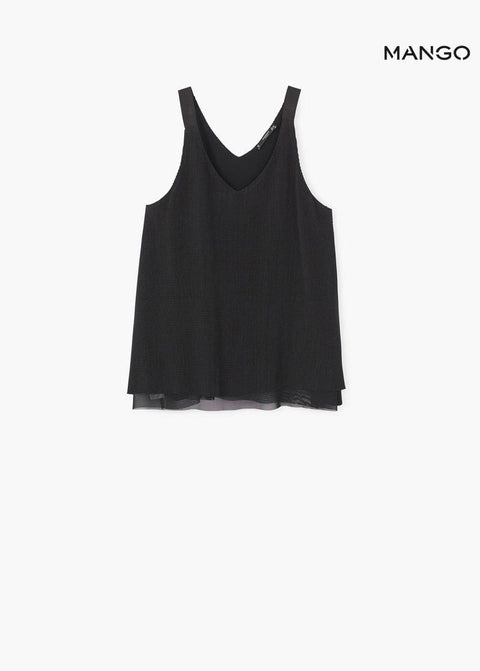 Mango Women's Black Sleeveless Blouse| Mango in Lebanon