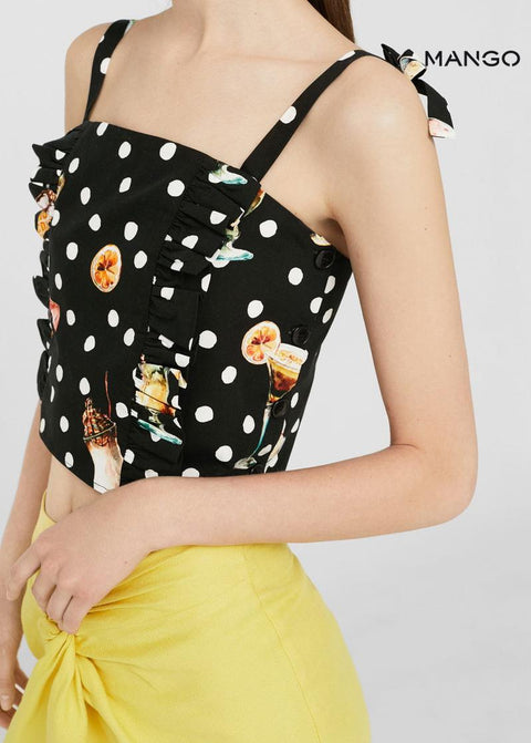 Mango Women's Multicolor Sleeveless Blouse| Mango in Lebanon