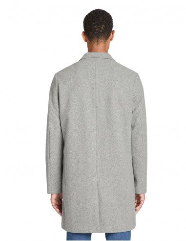Celio Men's Light Grey Unlined Herringbone Coat | Celio In Lebanon