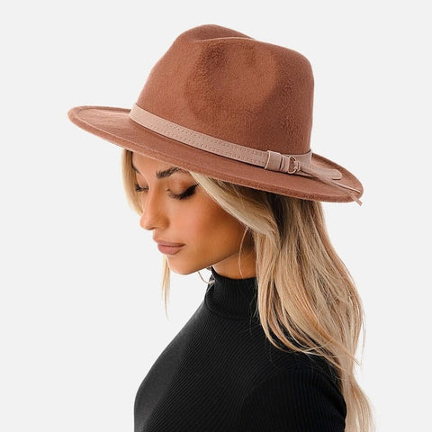 Marcus Adler Women's Brown Felt Wide Brim Hat With Band |Marcus Adler In Lebanon