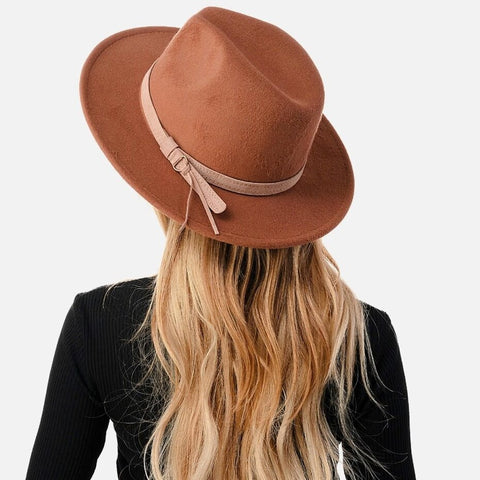 Marcus Adler Women's Brown Felt Wide Brim Hat With Band |Marcus Adler In Lebanon