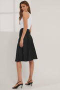 Mathilde Gohler x Na-kd Women's Black V-shaped Satin Skirt 1658-000009-0002-581 FE25
