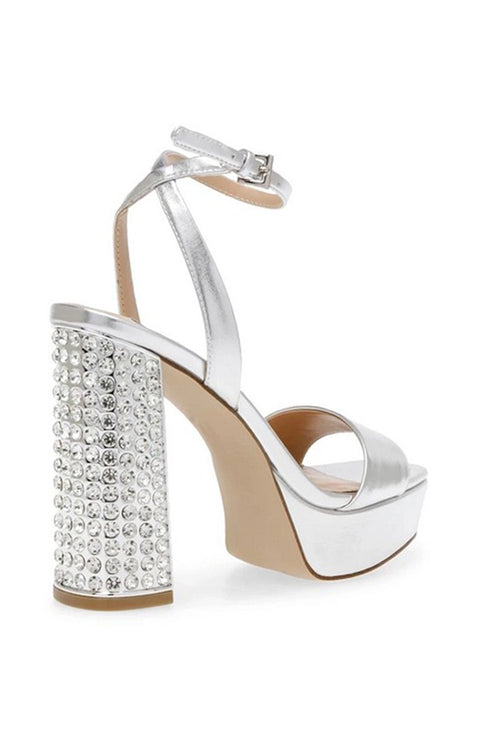 Steve Madden Women's Sliver Lasher Metallic Embellished Heel |Steve Madden In Lebanon