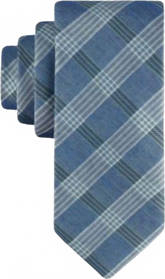 Calvin Klein Men's Dusty Blue Ben Plaid Tie | Calvin Klein In Lebanon