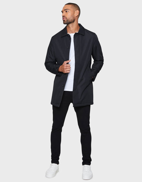 Threadbare Men's Black Collared Coat |Threadbare In Lebanon