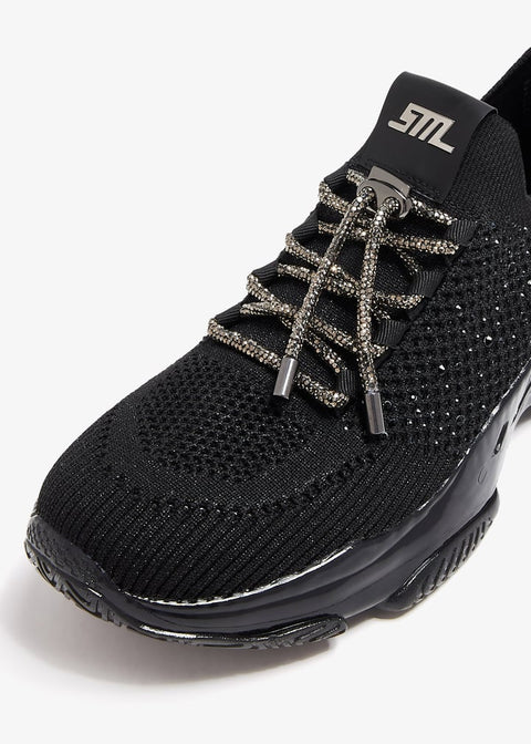Steve Madden Women's Black & Silver Meter Sneakers | Steve Madden In Lebanon