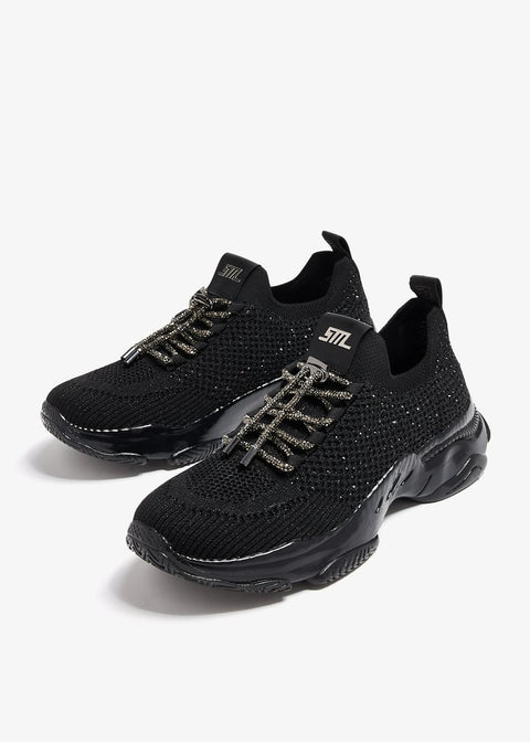 Steve Madden Women's Black & Silver Meter Sneakers | Steve Madden In Lebanon