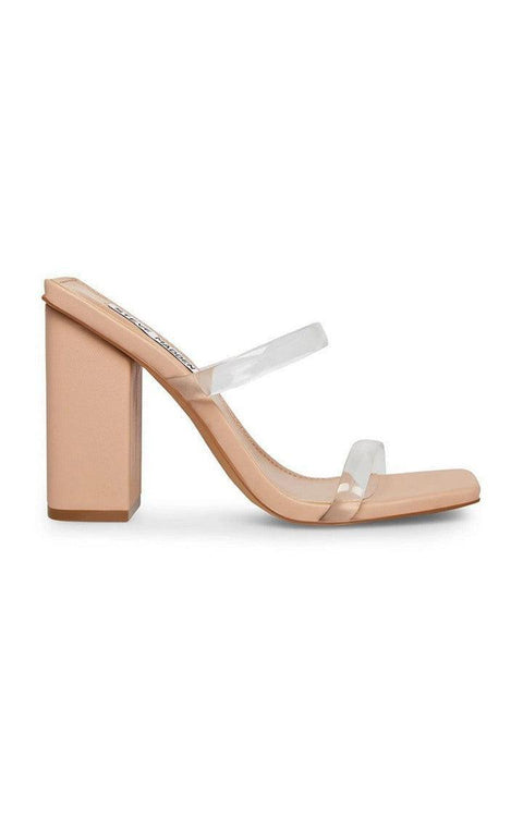 Steve Madden Women's Beige & Clear Synthetic Blake Heeled Sandal |Steve Madden In Lebanon