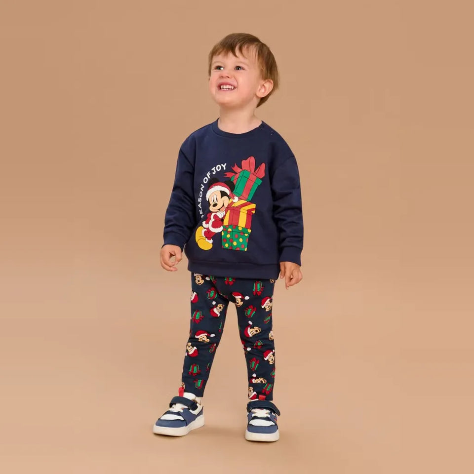 Sinsay Boy's Navy Blue Mickey Mouse Printed Crewneck Sweatshirt