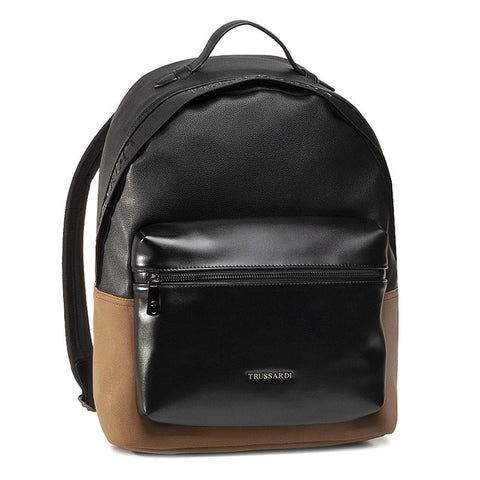Trussardi Men's Black Leather Sestriere Backpack |Trussardi In Lebanon