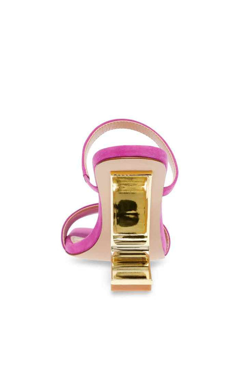 Steve Madden Women's Fuchsia Suede Lotus Heeled Sandal |Steve Madden In Lebanon