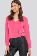 NA-KD Women's Pink Long Sleeve Blouse 1100002360 FE89