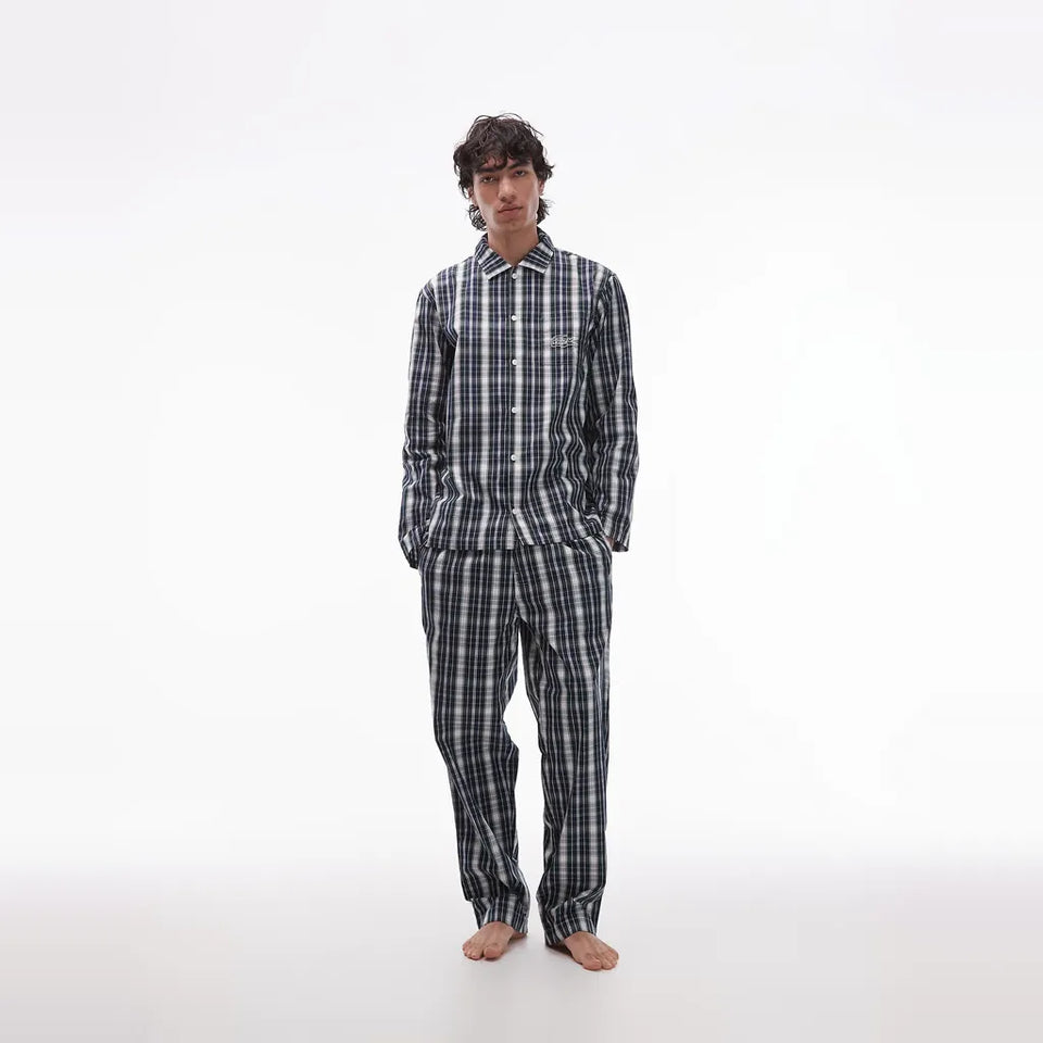 Lacoste Men's Multicolor Flannel Pajama Set
