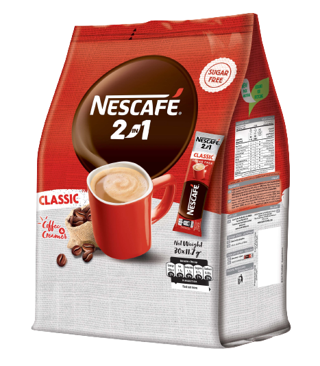 Nescafe 2 in 1 Classic Sugar Free 30Pcs