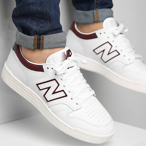 New Balance 480 Men's White Burgandy Baskets Sneakers |New Balance In Lebanon
