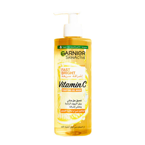 Garnier Fast Bright Vitamin C Brightening Purifying Face Gel Wash 400ml | Garnier In Lebanon