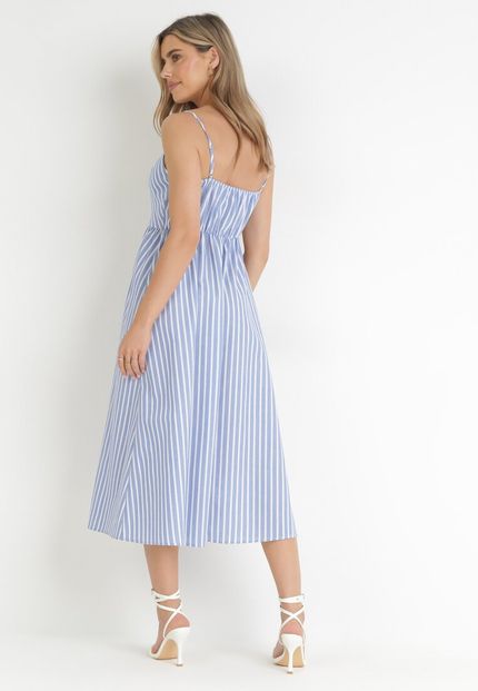 Sinsay Women's Blue & White Striped Midi Dress | Sinsay In Lebanon