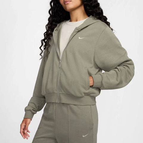 Nike Women's Khaki Green Chill Terry Full-Zip Jacket | Nike In Lebanon