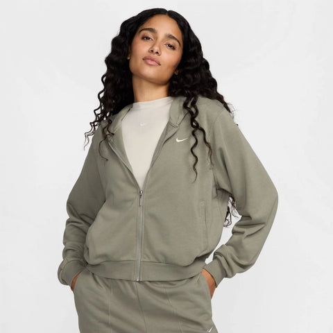 Nike Women's Khaki Green Chill Terry Full-Zip Jacket | Nike In Lebanon