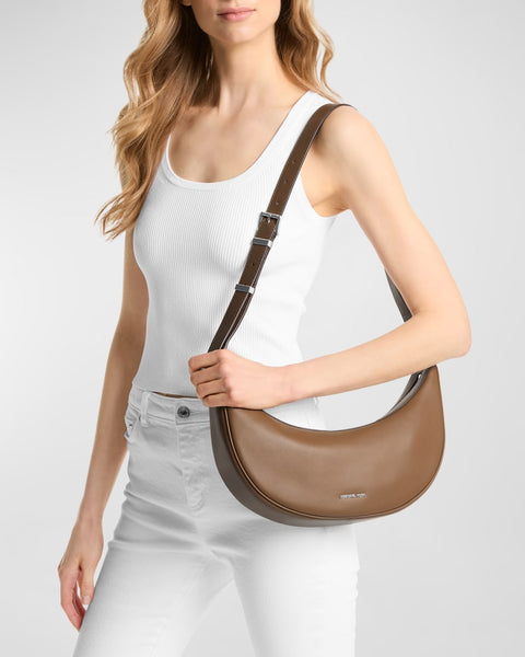 Michael Kors Women's Brown Avra Leather Sling Crossbody Bag | Michael Kors In Lebanon