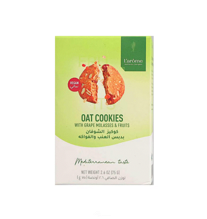 L'arome Oat Cookies With Grape Molasses 75g | L'arome In Lebanon