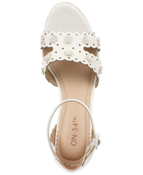 On 34TH Women's White Theodoree Espadrille Wedge Sandals| On 34TH In Lebanon