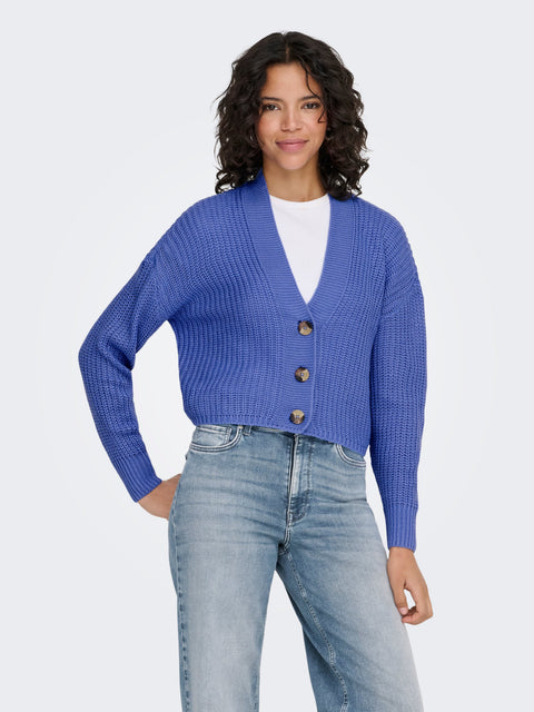 Lucky Brand Women's Blue Chunky Knit Cropped Cardigan | Lucky Brand In Lebanon