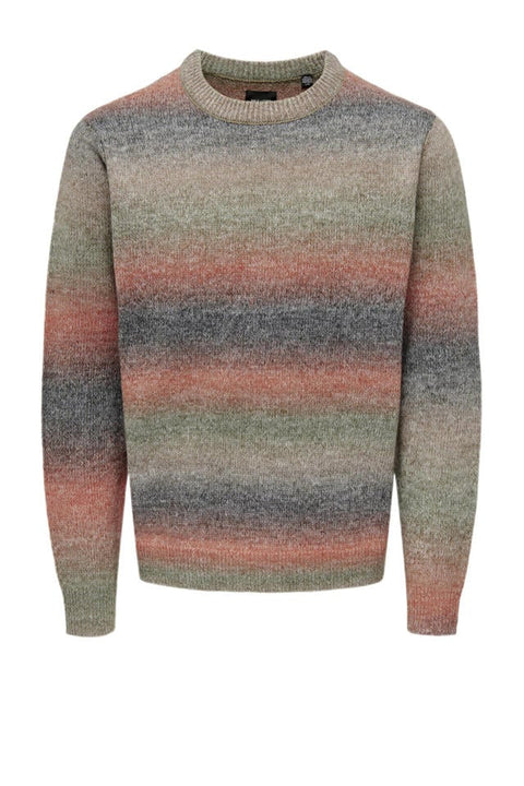 Only & Sons Men's Multicolor Kangaroo Timber Crew Neck Knit Sweater | Only & Sons In Lebanon