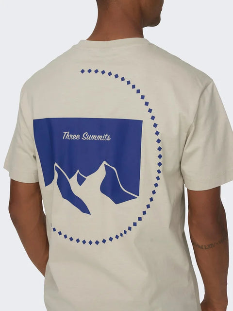 Only & Sons Men's Beige Relaxed Fit T-Shirt | Only & Sons In Lebanon