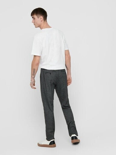 Only & Sons Men's Dark Grey Onsmark Melange Pant | Only & Sons In Lebanon