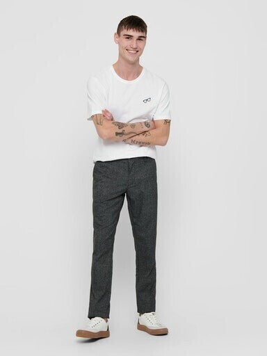 Only & Sons Men's Dark Grey Onsmark Melange Pant | Only & Sons In Lebanon