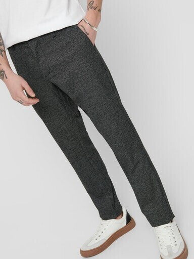 Only & Sons Men's Dark Grey Onsmark Melange Pant | Only & Sons In Lebanon