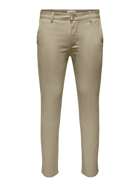 Only & Sons Men's Khaki Slim Fit  Chino Trouser| Only & Sons In Lebanon