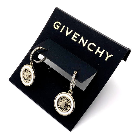 Givenchy Women’s White Enamel & Gold-Tone Crystal Drop Earrings |Givenchy in Lebanon