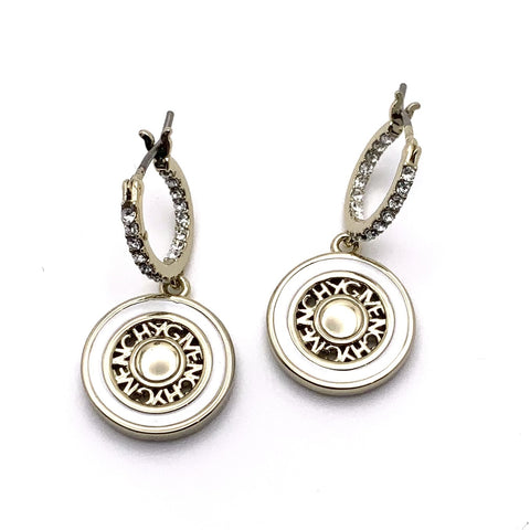 Givenchy Women’s White Enamel & Gold-Tone Crystal Drop Earrings |Givenchy in Lebanon