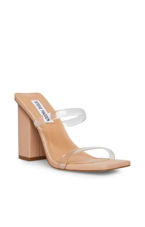 Steve Madden Women's Beige & Clear Synthetic Blake Heeled Sandal |Steve Madden In Lebanon
